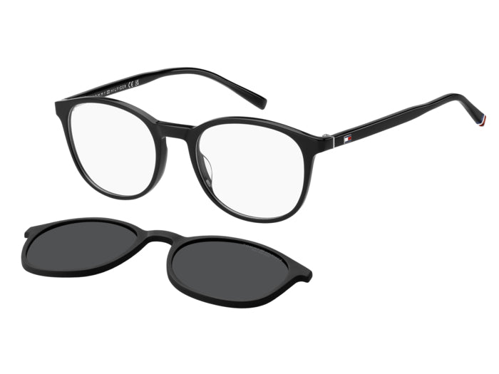 Tommy Hilfiger Round Optical Glasses with Polarized Clip-On