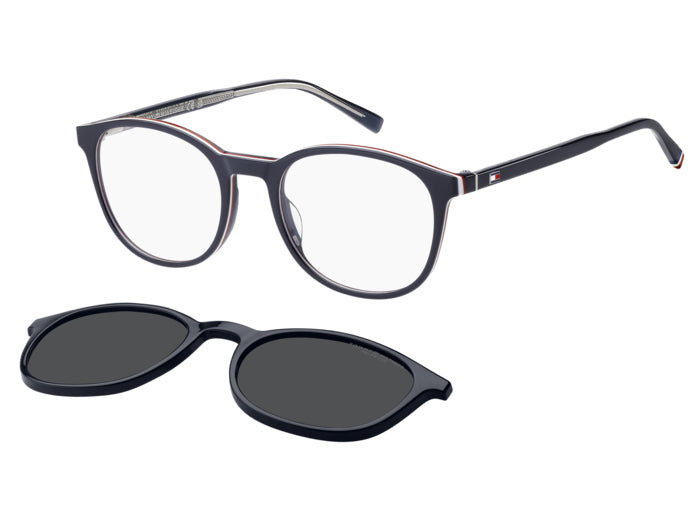 Tommy Hilfiger Round Optical Glasses with Polarized Clip-On