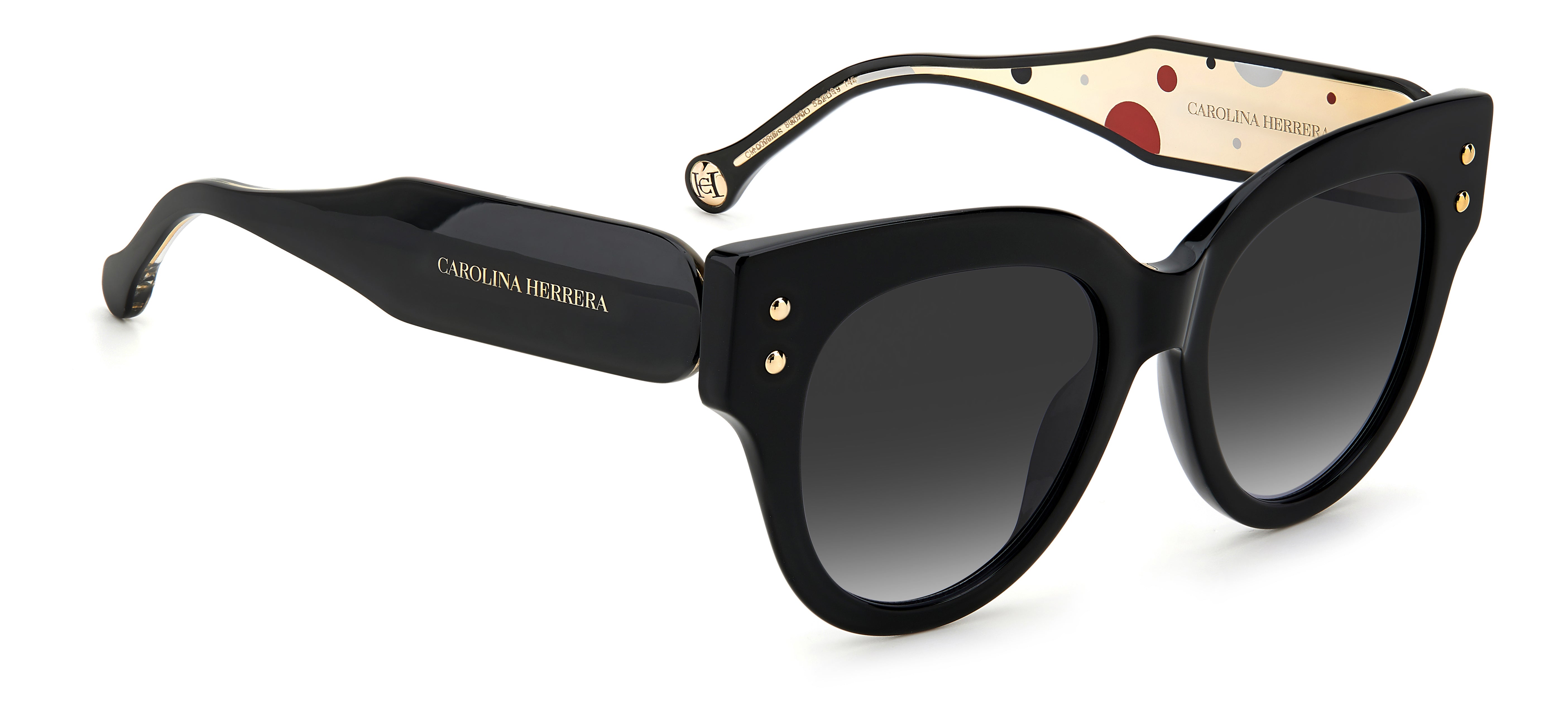 Carolina Herrera Round Polka Dot Sunglasses