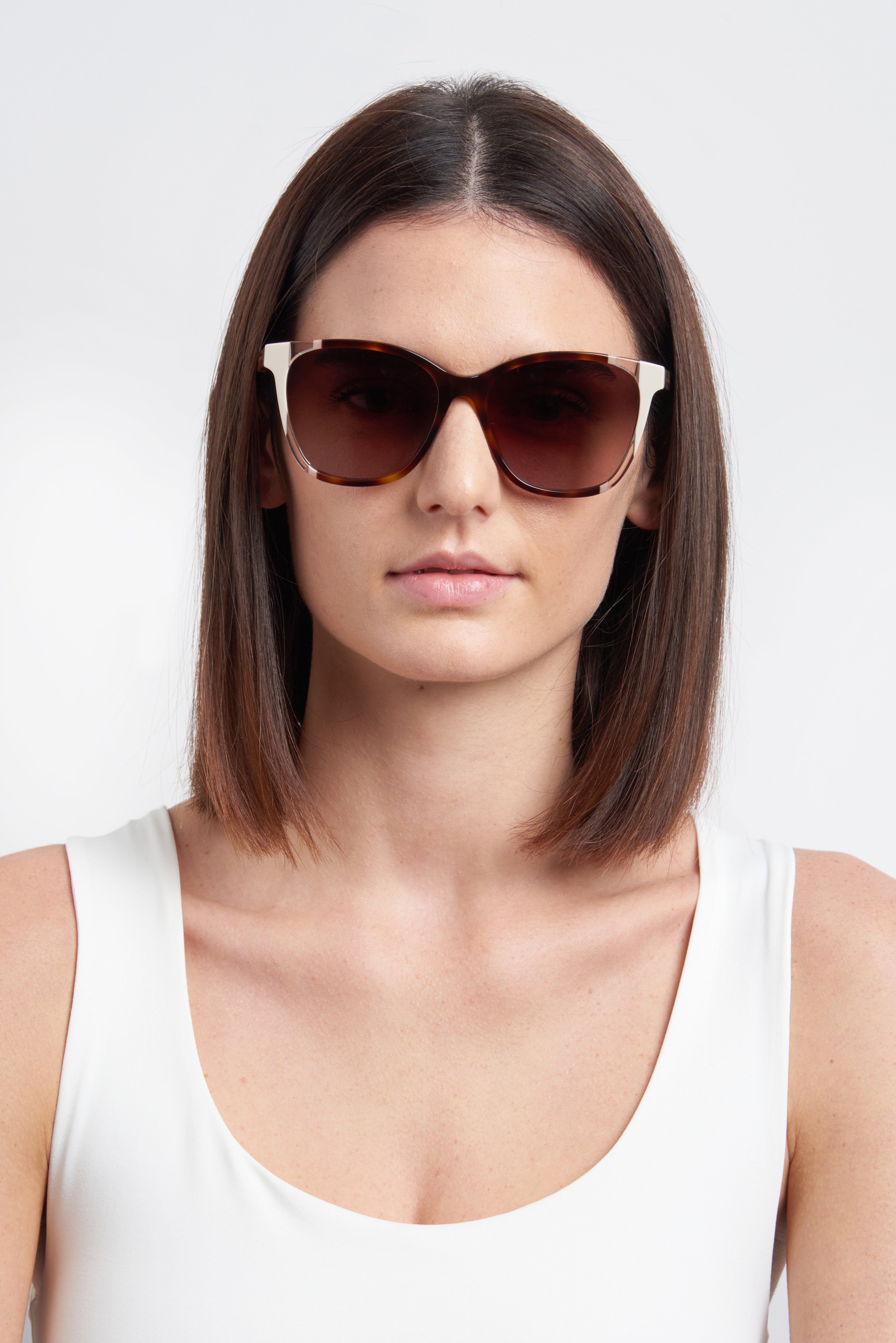 Carolina Herrera Round Stripe Sunglasses