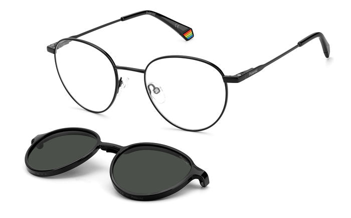 Polaroid Opticals Glasses with Clip-On Sunglasses