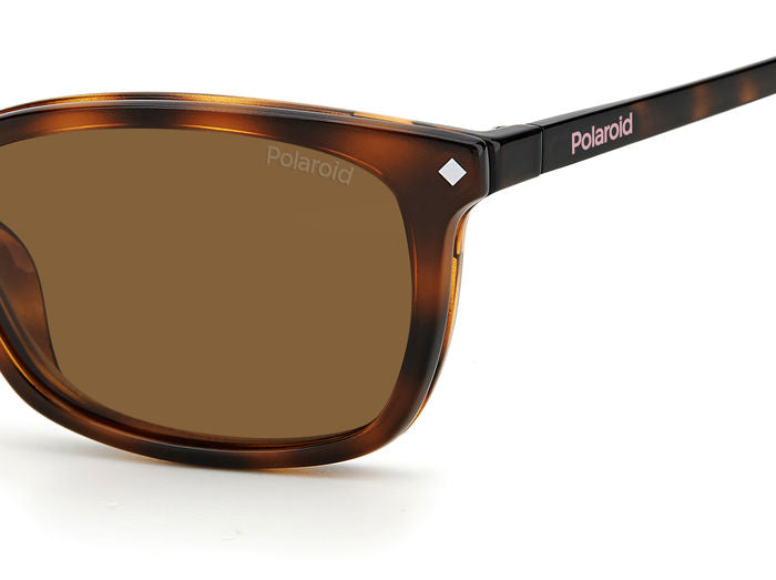 Polaroid Rectangular Opthalmic Frame & Clip-On Sunglasses