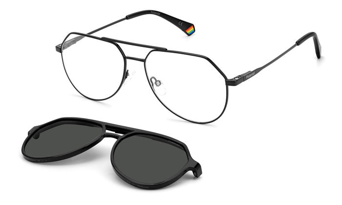 Polaroid Aviator Style Opticals & Clip-On Sunglasses